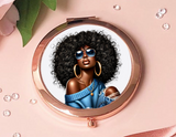Afro Diva - Blue Vegan Leather Accessory Bag