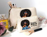 Afro Diva - Blue Vegan Leather Accessory Bag