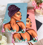 Grateful Black Woman Vegan Leather Notebook