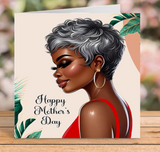 Grey Hair Black Woman Mother's Day Card