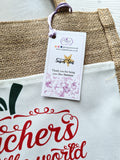 Teacher Glitter Rainbow Tote Bag