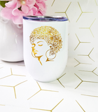 Afro Woman Wine Tumbler