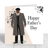 Grey Coat Black Man Father's Day Card