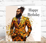 Suited African Man Birthday Day Card
