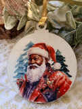 Black Santa Stop Here Door Hanger