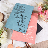 She Is Me Line Art Woman Vegan Leather Notebook