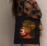 Black Phenomenal Woman Tote Bag