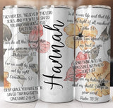Personalised Bible Verse 20oz Skinny Tumbler