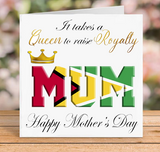 Guyana Flag Raising Royalty Mother's Day Card