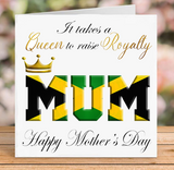Jamaican Flag Raising Royalty Mother's Day Card