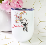 Floral Elephant Wine Tumbler Gift Box