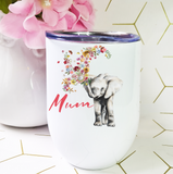 Floral Elephant Wine Tumbler Gift Box