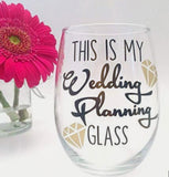 Wedding Planning Stemless Wine Glass