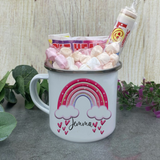 Heart Rainbow Valentines Enamel Mug