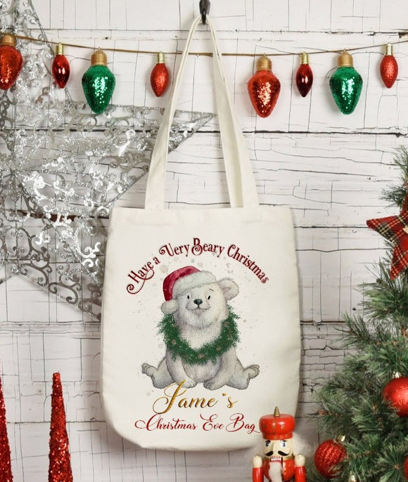 Christmas Polar Bear Tote Bag