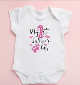 1st Father's Day Baby Vest