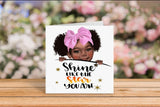 Pink Bow Black Peekaboo Girl Mug