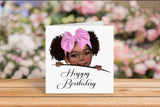 Pink Bow Black Peekaboo Girl Mug