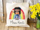 Teacher Glitter Rainbow Tote Bag