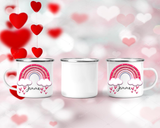 Heart Rainbow Valentines Enamel Mug