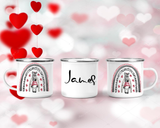 Zebra Heart Rainbow Enamel Mug