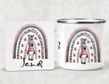 Zebra Heart Rainbow Enamel Mug