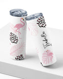 Personalised Flamingo Skinny Tumbler