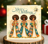 Black Angles Christmas Card