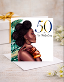 Black Woman Barbados flag Milestone Birthday Card (Copy)
