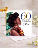 Black Woman Barbados flag Milestone Birthday Card (Copy)