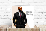 Suited Bald Man Birthday Day Card