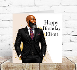 Suited Bald Man Birthday Day Card