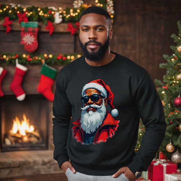 Cool Black Santa Christmas Jumper