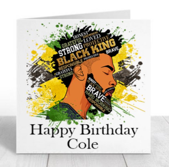 Jamaica Flag Man Affirmation Birthday Card