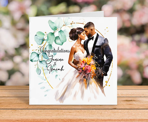 Black Couple Wedding Card