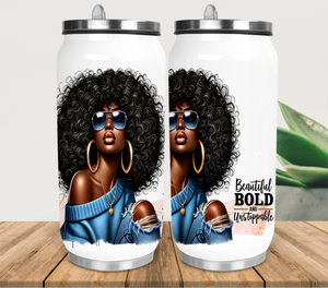 Afro Diva - Blue 17oz Insulated Can