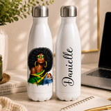 Curls and Culture Black Woman Personalised Bottle