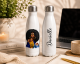 Curls and Culture Black Woman Personalised Bottle