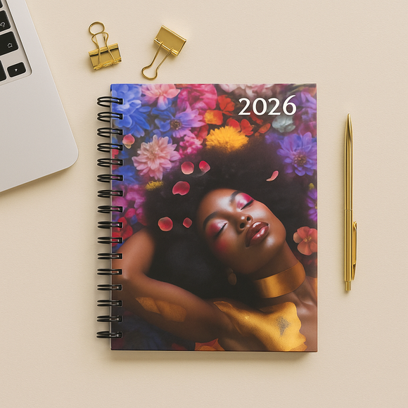A5 2026 Hardcover Diary - Strong Woman Bloom