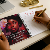 A5 2026 Hardcover Diary - Strong Woman Bloom