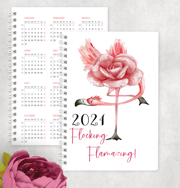 Flamingo A5 2024 Diary Week To View Diary