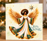 Black Angle Christmas Card - Joy To The World