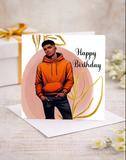 Black Teenager Boy Birthday Card