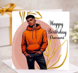 Black Teenager Boy Birthday Card
