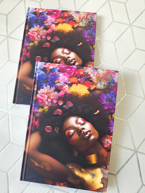 A5 2025 Hardcover Diary - Strong Woman Bloom