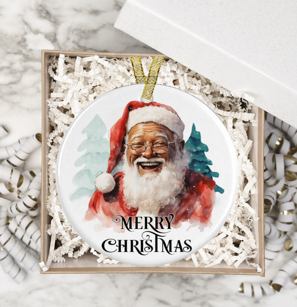 Happy Black Santa Christmas Decoration