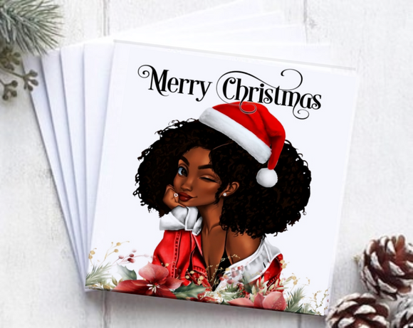 Black Woman Christmas Card Pack