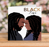 Black Couple With Locs Greeting Card