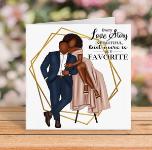 Black Couple Favorite Love Story  Greeting Card