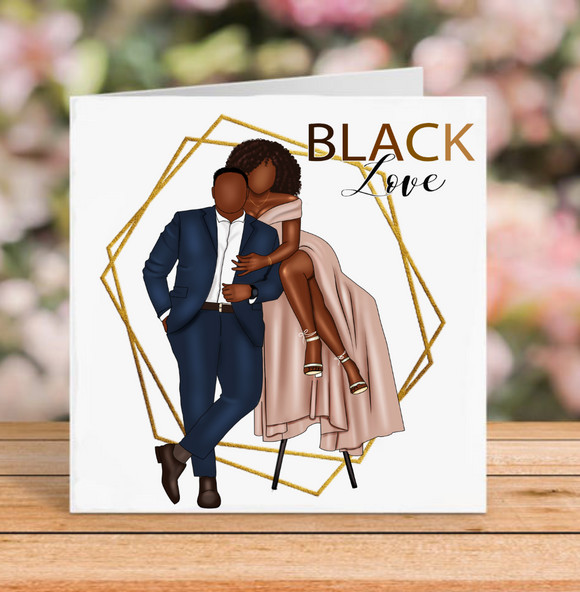 Black Couple Greeting Card